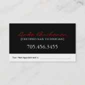 Nagel-Techniker ~ Visitenkarte-Schablone Terminkarte (Rückseite)