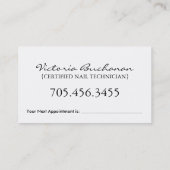 Nagel-Techniker ~ Visitenkarte-Schablone Terminkarte (Rückseite)