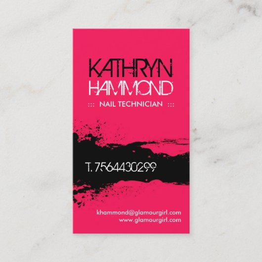 Nagel-Techniker-Visitenkarten Visitenkarte (Vorderseite)