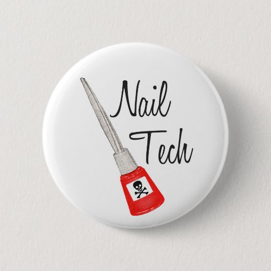Nagel-Technologie-Gift-Polnisch-Knopf Button (Vorderseite)