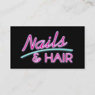 Nägel und Haar-Neon-Visitenkarten Visitenkarte