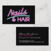 Nägel und Haar-Neon-Visitenkarten Visitenkarte (Vorne/Hinten)