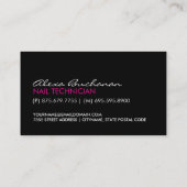 Nägel und Haar-Neon-Visitenkarten Visitenkarte (Rückseite)