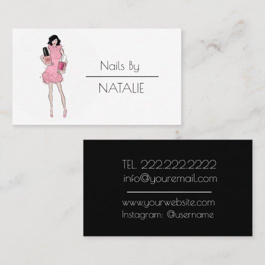 Nägel Visitenkarte (Vorne/Hinten)