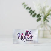 Nägel von - Textlogo Zeichnend Glitzer Nail Polnis Visitenkarte (Stehend Vorderseite)