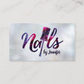 Nägel von - Textlogo Zeichnend Glitzer Nail Polnis Visitenkarte (Vorderseite)