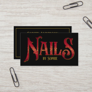 Nägel von Typografie Black Visitenkarte