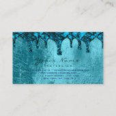 Nägel Wachs Epilation Blaues Aquamarines Leder Visitenkarte (Rückseite)