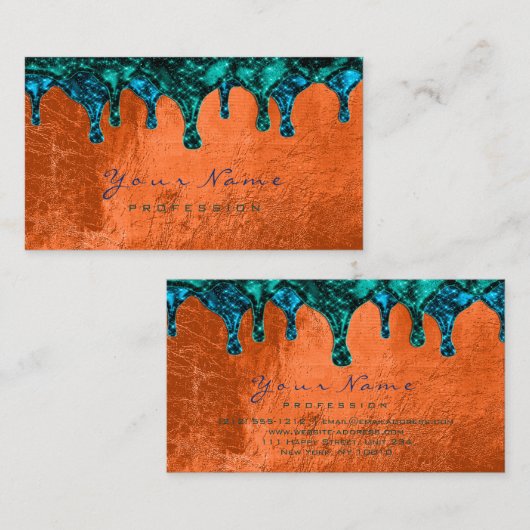 Nägel Wachs Epilation Blue Aquamarin Coral Visitenkarte (Vorne/Hinten)