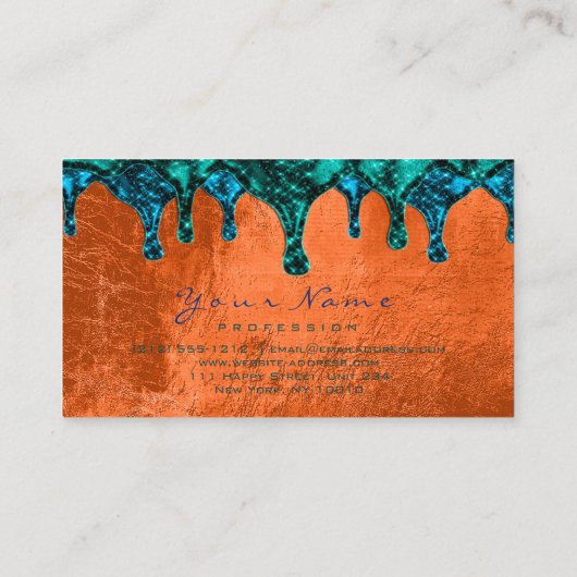 Nägel Wachs Epilation Blue Aquamarin Coral Visitenkarte (Rückseite)