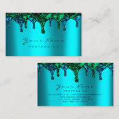 Nägel Wachs Epilation Ozeangrüne BluTeal Visitenkarte (Vorne/Hinten)