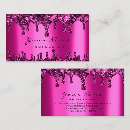 Nägel Wachs Epilation Pink Fuchsia Neon Visitenkarte (Vorne/Hinten)