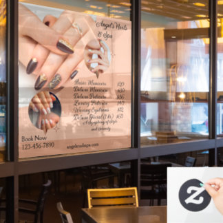 Nagel-Wellness-Center mit Preisen individuell gest Fensteraufkleber