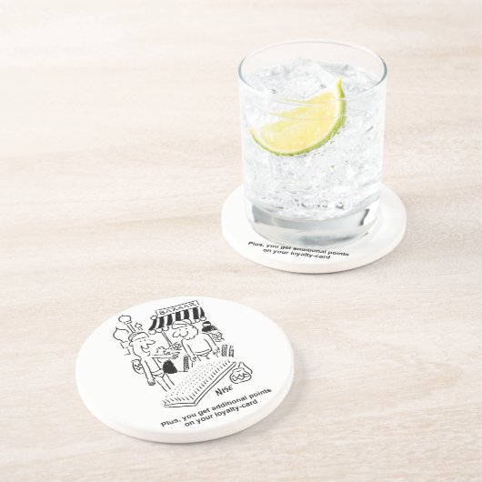 Nagelbett auf einem Basar-Cartoon Getränkeuntersetzer (Seite)