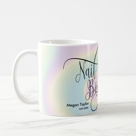 Nagelbüchse, Nageltechniker, lange Nägel, Holograp Kaffeetasse (Links)