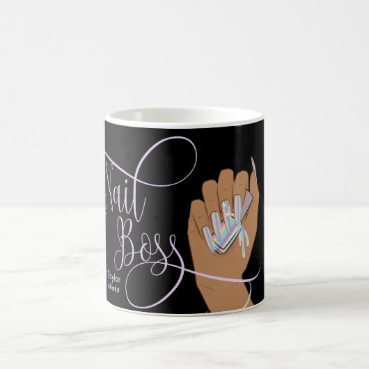 Nagelbüchse, Nageltechniker, lange Nägel, Holograp Kaffeetasse (Mittel)
