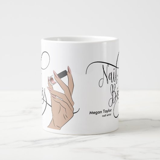 Nagelbüchse, Nageltechniker, lange Nägel, Maniküre Jumbo-Tasse (Vorderseite)