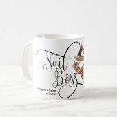 Nagelbüchse, Nageltechniker, lange Nägel, Maniküre Kaffeetasse (Vorderseite Links)