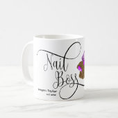 Nagelbüchse, Nageltechniker, lange Nägel, Maniküre Kaffeetasse (Vorderseite Links)