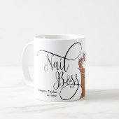 Nagelbüchse, Nageltechniker, lange Nägel, Maniküre Kaffeetasse (Vorderseite Links)