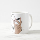 Nagelbüchse, Nageltechniker, lange Nägel, Maniküre Kaffeetasse (VorderseiteRechts)