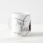 Nagelbüchse, Nageltechniker, lange Nägel, Maniküre Kaffeetasse (Vorderseite Links)