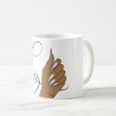 Nagelbüchse, Nageltechniker, lange Nägel, Maniküre Kaffeetasse (VorderseiteRechts)