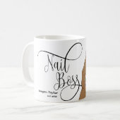 Nagelbüchse, Nageltechniker, lange Nägel, Maniküre Kaffeetasse (Vorderseite Links)