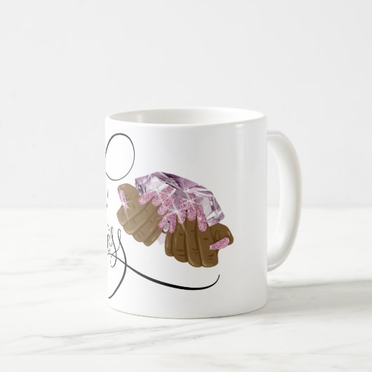 Nagelbüchse, Nageltechniker, lange Nägel, Maniküre Kaffeetasse (VorderseiteRechts)