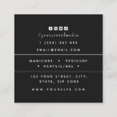 Nageldesign Akrylic Manicure Pedicure Butterfly Quadratische Visitenkarte (Rückseite)