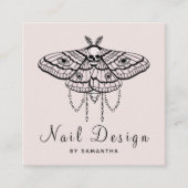 Nageldesign Akrylic Manicure Pedicure Butterfly Quadratische Visitenkarte (Vorderseite)