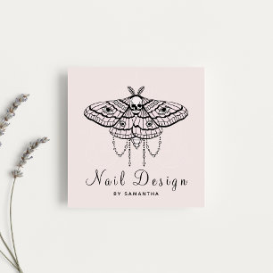 Nageldesign Akrylic Manicure Pedicure Butterfly Quadratische Visitenkarte