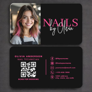 Nageldesigner-Foto-QR-Code Visitenkarte