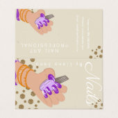 Nageldesigner Glow Script Handgezeichneter Termin Visitenkarten (Außenseite Aufgefaltet)