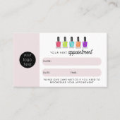 Nageldesigner-Kunden-Termin-Karten-QR-Code-Logo Visitenkarte (Vorderseite)