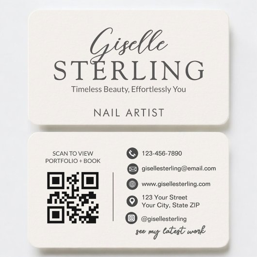 Nageldesigner Neutraler QR-Code Visitenkarte