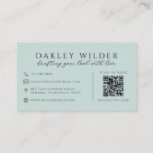 Nageldesignerin Blau QR-Code Visitenkarte (Rückseite)