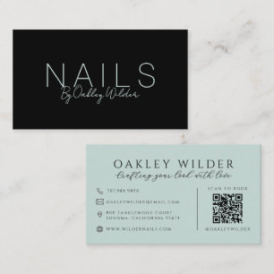 Nageldesignerin Blau QR-Code Visitenkarte
