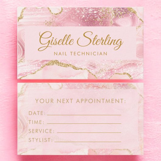Nageldesignerin Blush Pink Gold Achat Marmor Terminkarte