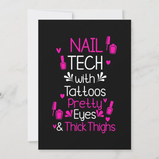 Nageldesignerin mit Tattoos Einladung (Vorderseite)