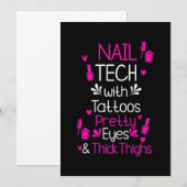 Nageldesignerin mit Tattoos Einladung (Vorne/Hinten)
