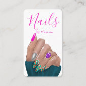 Nageldesignerin Nageltechnikerin Terminlink QR-Cod Visitenkarte (Vorderseite)