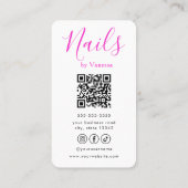 Nageldesignerin Nageltechnikerin Terminlink QR-Cod Visitenkarte (Rückseite)