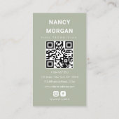 Nageldesignerin Salbeigrün Fotocollage QR-Code Visitenkarte (Rückseite)