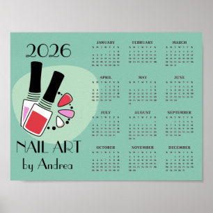 Nagelkunst Maniküre Design 2026 Kalender Poster