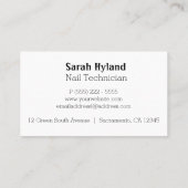 Nagelkunst Visitenkarte (Rückseite)