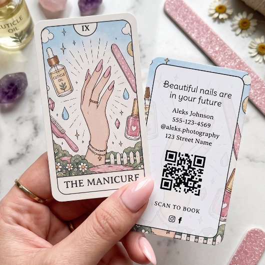 Nagelkünstler Celestial Tarot Visitenkarte