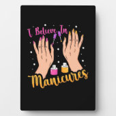 Nagelkünstler glauben an Maniküre Fotoplatte (Vorderseite)