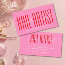 Nagelkünstler moderne Typografie Schrift rosa