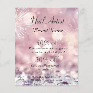 Nagelkünstlergeschäft personalisierter Flyer